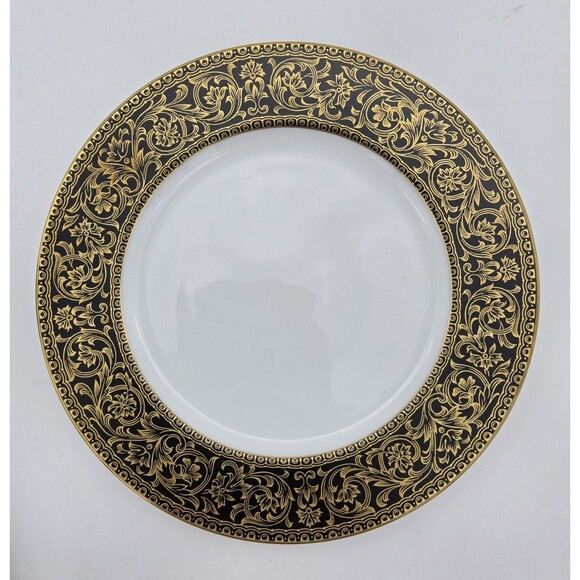 Vintage Sango China Japan Richelieu 3756 Black Gold Cup Saucer Dessert Plate Set - Picture 3 of 15